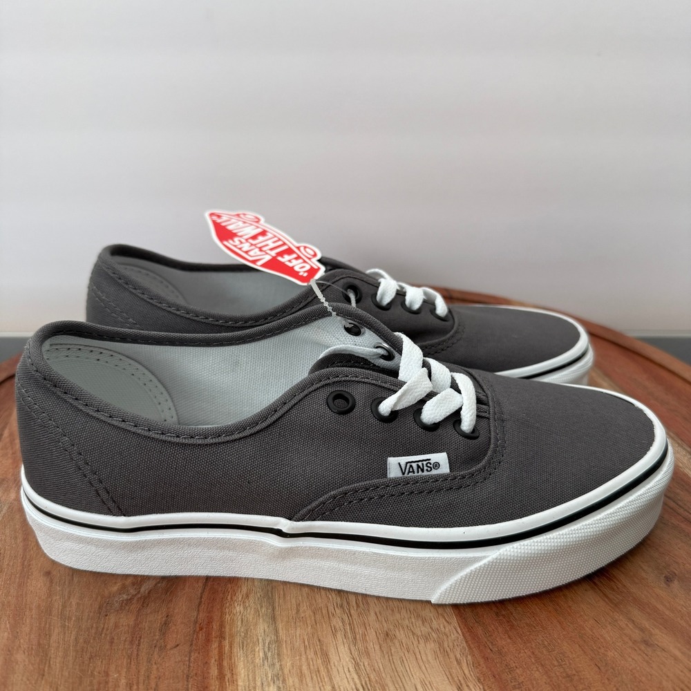 Vans Authentic Charcoal Grey Canvas Low Top Sneakers Mens 4.5 Womens 6.0 721356